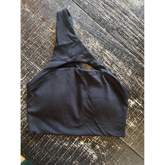 Alphalete Womens One Shoulder Cutout Sports Bra Black XXS AL21-1066B - Picture 2 of 5